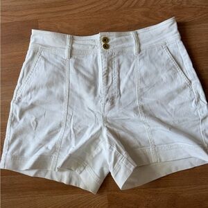 INC International Concepts High Waist Cream Shorts
